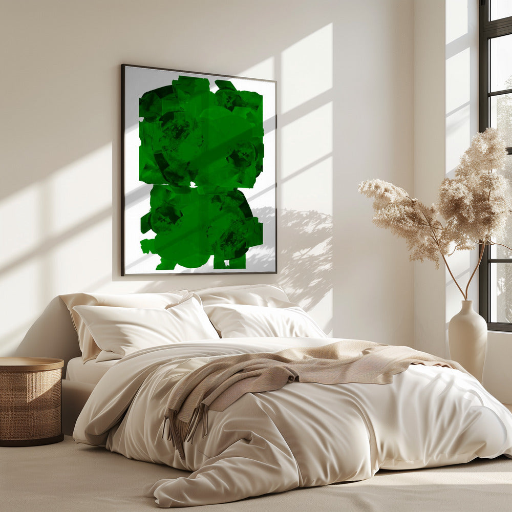 Green and Black Abstract Composition No.2 | Poster