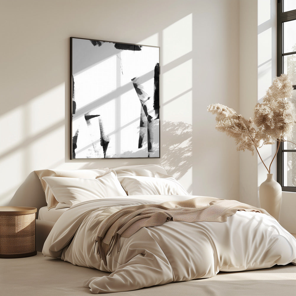 Minimal Black and White Abstract 3 | Poster