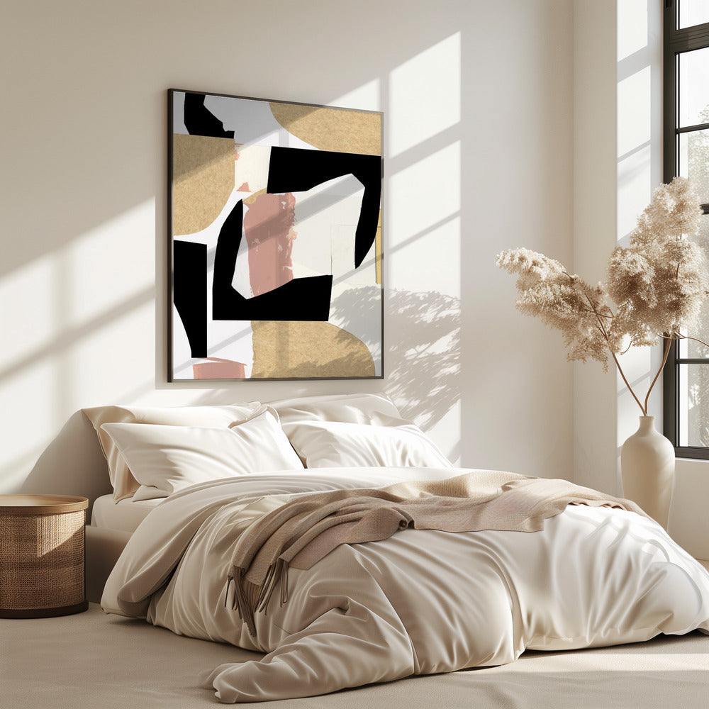Neutral Abstract Shapes On White 2 | Poster