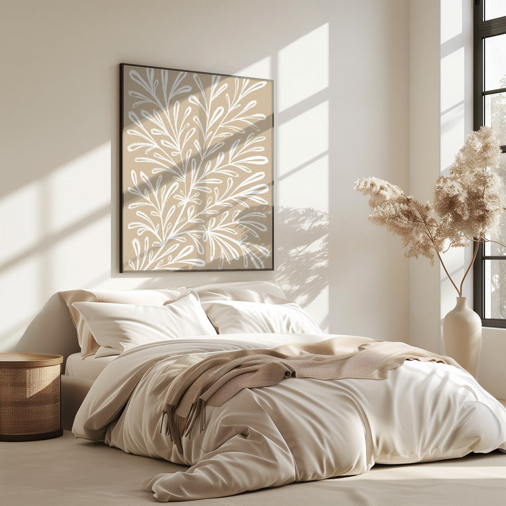 Beige White Plant | Poster