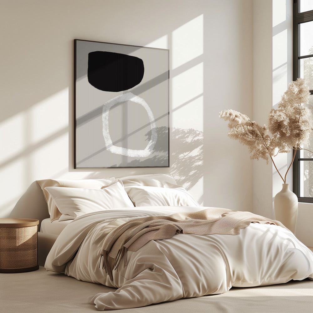 Abstract Painting With Two Bold Geometric Shapes | Poster