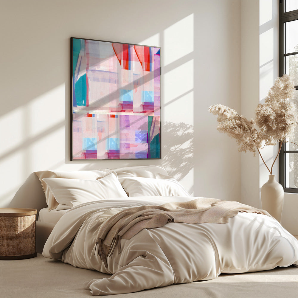 Blue Pink Shapes No1 | Poster