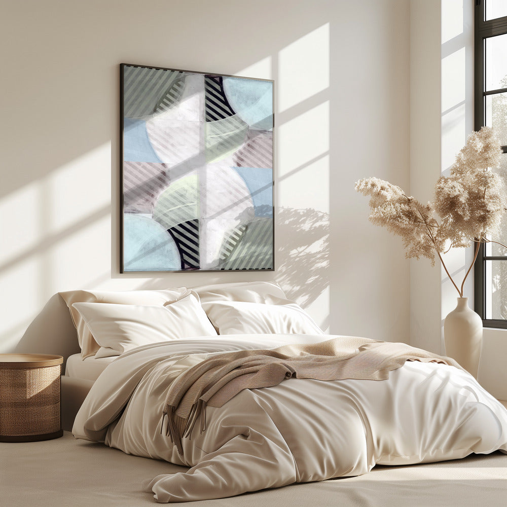 Abstract Misty Stripes 1 | Poster