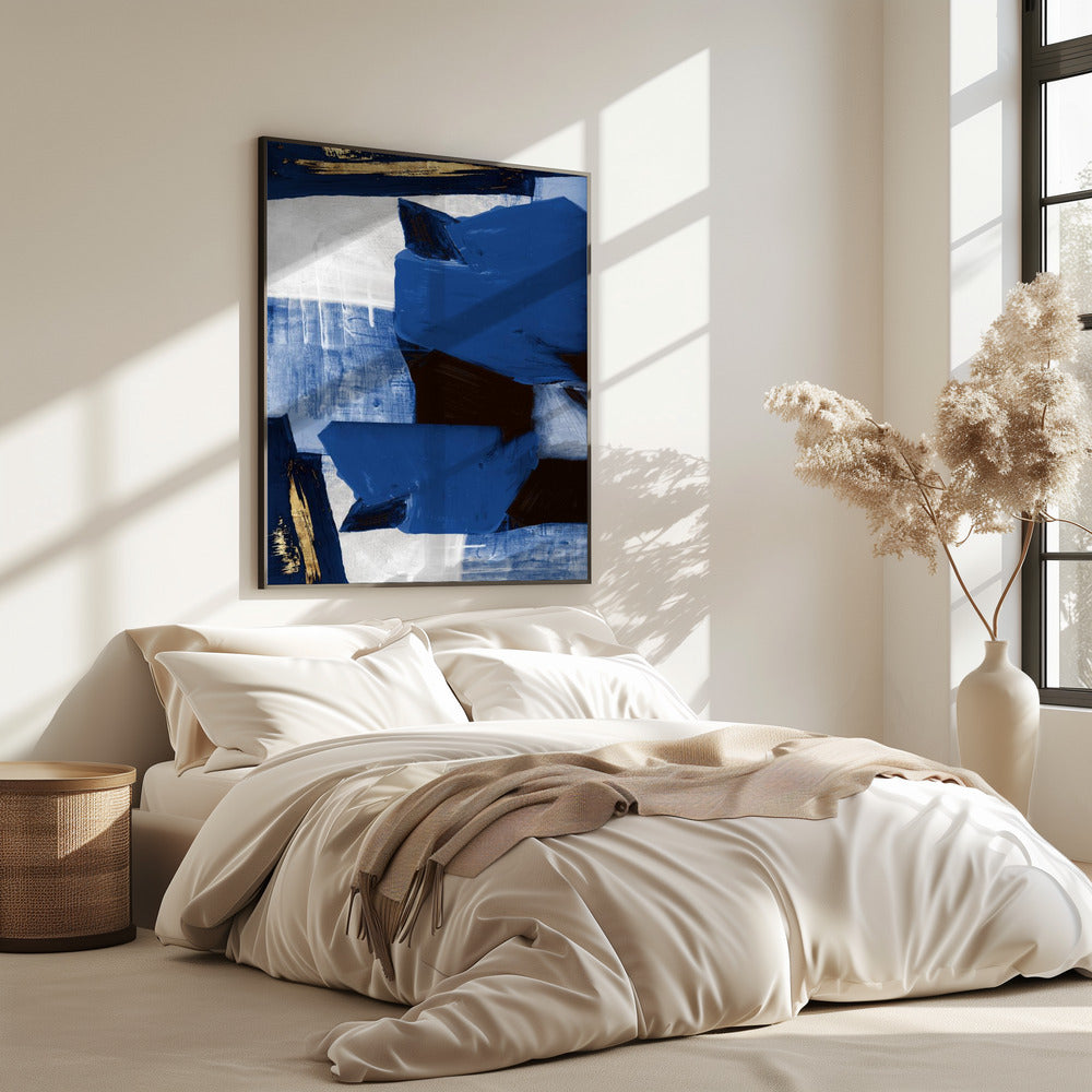 Navy Gold Shapes 2 | Poster