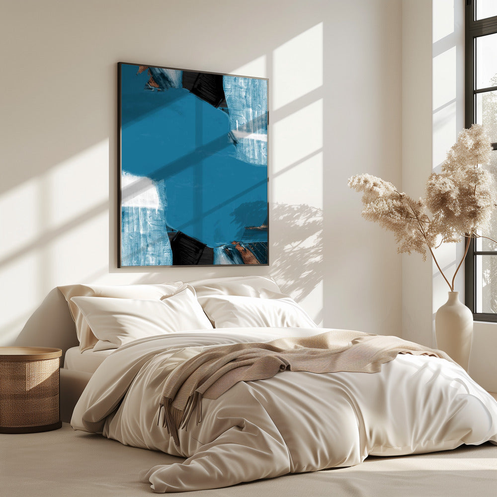 Teal Gold Shapes 1 | Poster