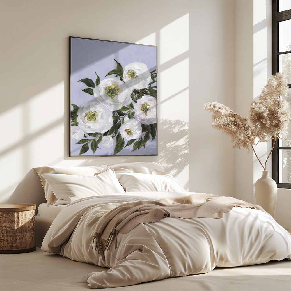 Evadne peonies in lilac | Poster