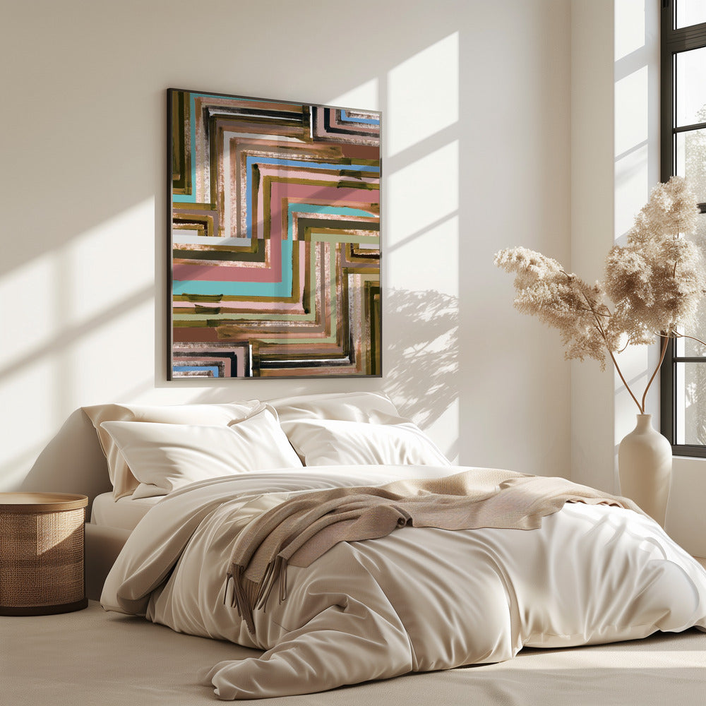 Rectangle of Zig Zag Lines No2 | Poster