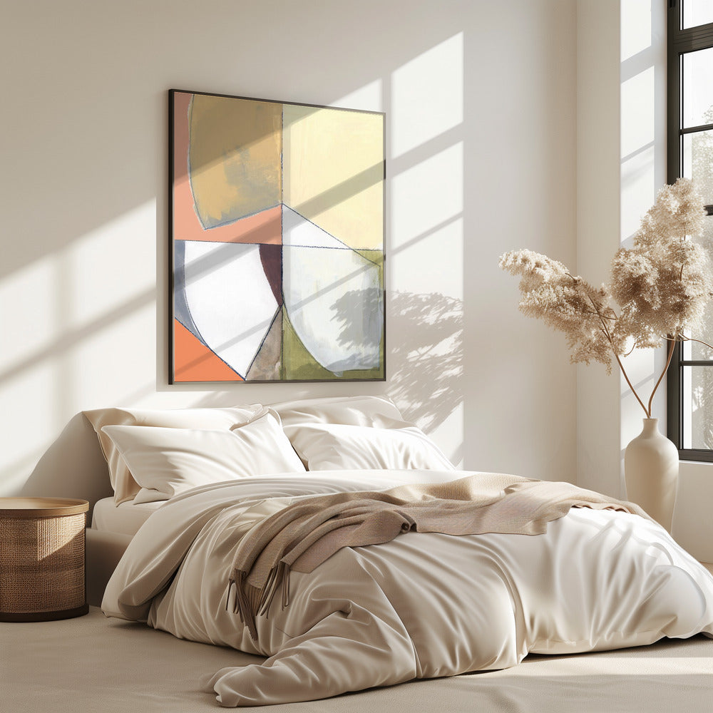 Dusty Pink Yellow Abstract No1 Art Print | Poster