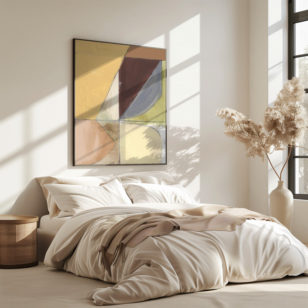 Dusty Pink Yellow Abstract No2 Art Print | Poster