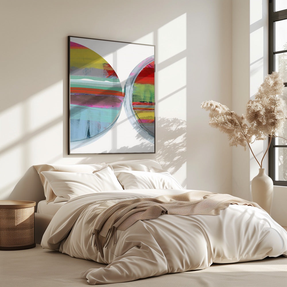 Abstract Stripes & Circles No 2 | Poster