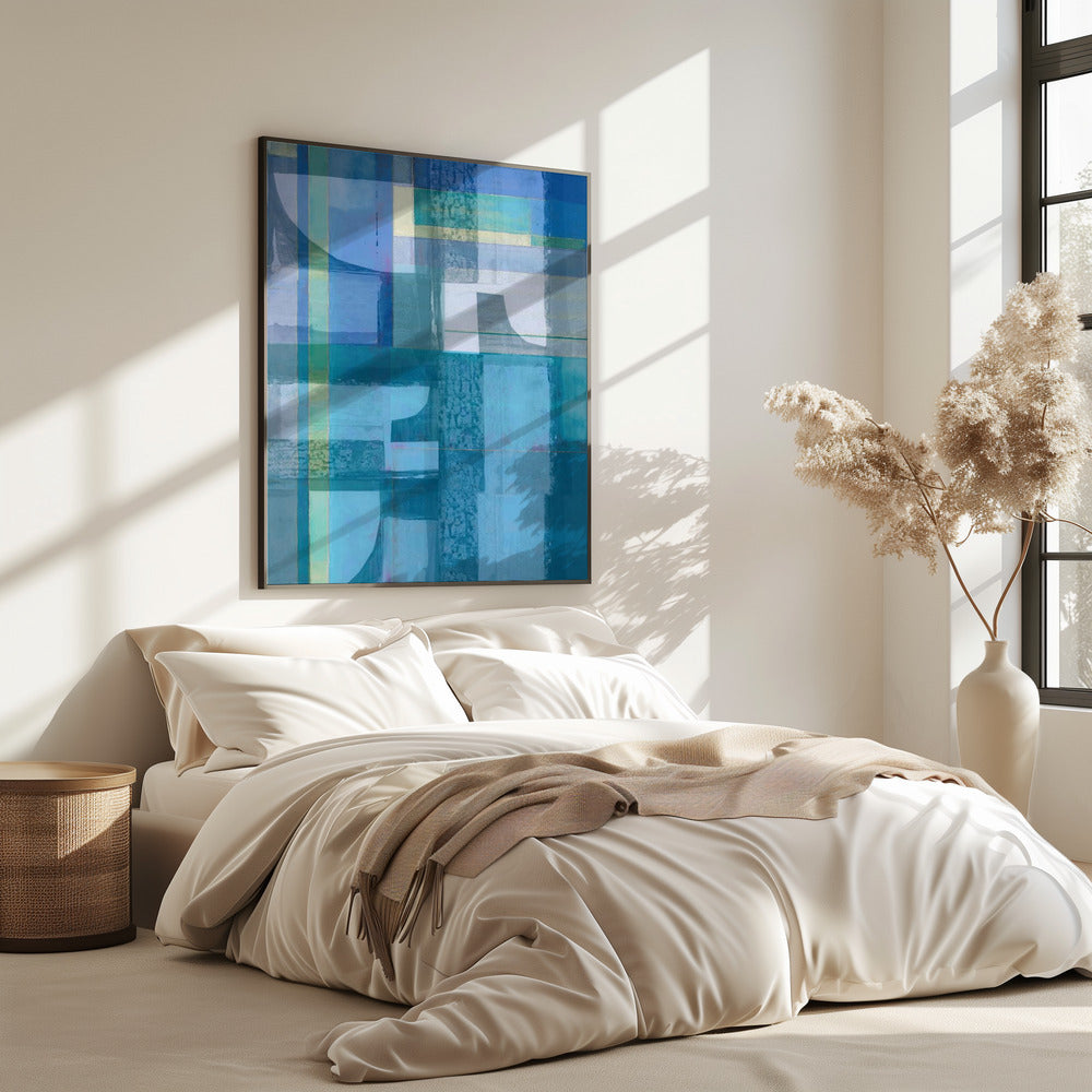 Abstract Shades of Blue and Neutral 4jpg | Poster