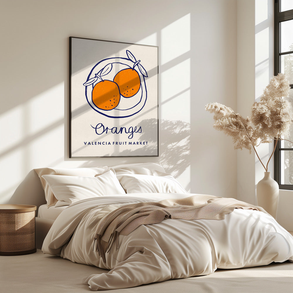 Food Art - Oranges Valencia Fruit Market | Poster