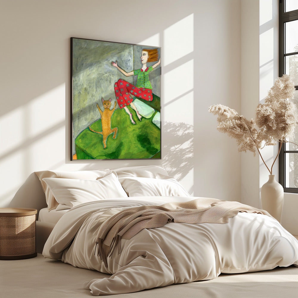 Cat Lover Jumping Joyful | Poster