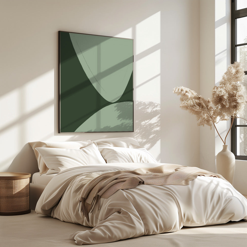 Green Curved Shapes | Poster