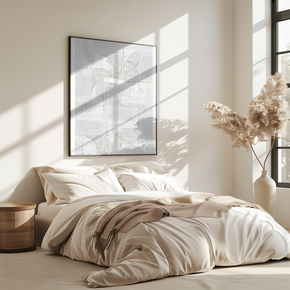 Geometric White Shapes | Poster