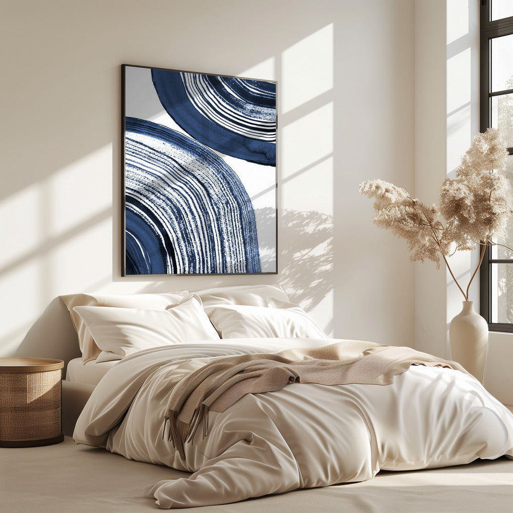 Blue Concentric Waves | Poster