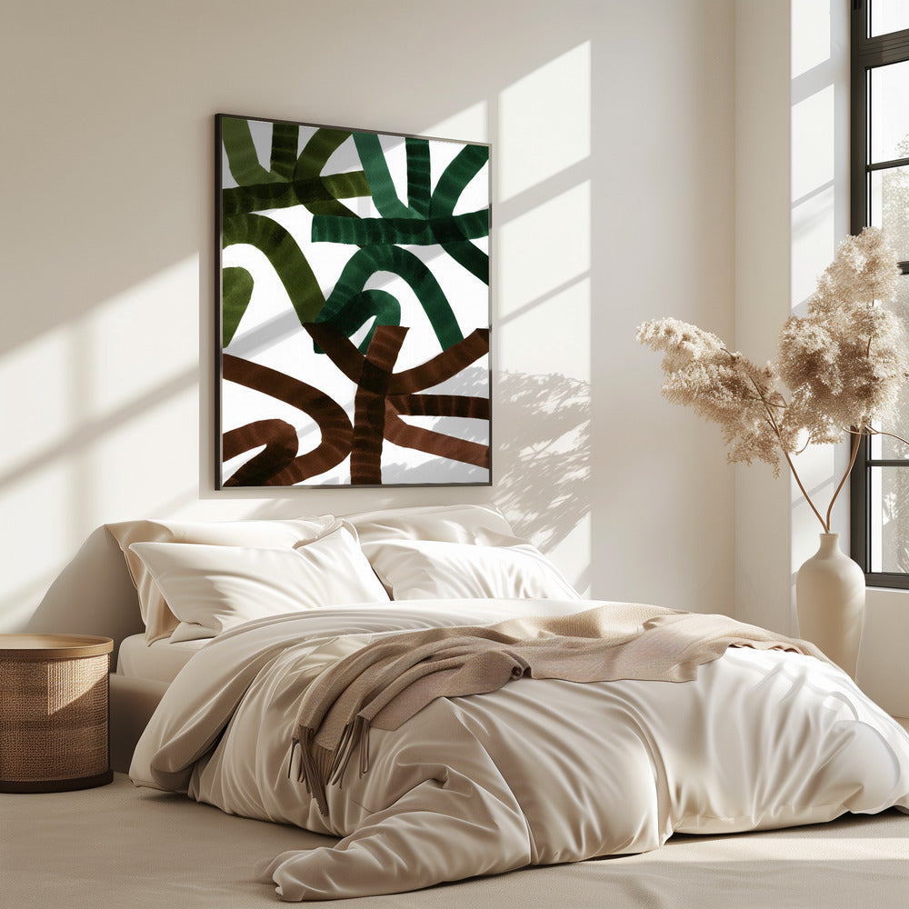 Intertwining Lines On A White Background | Poster