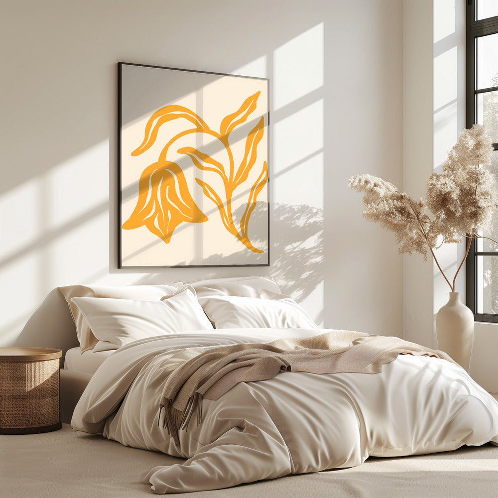 Golden Blossom Silhouette | Poster