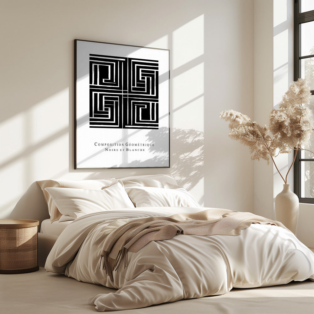 Composition Géométrique Noire et Blanche | Poster