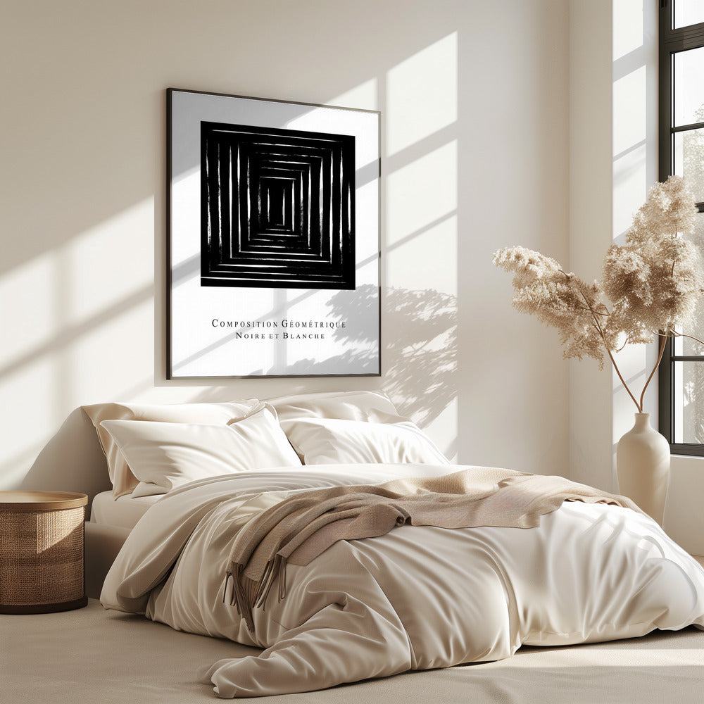 Composition Géométrique Noire et Blanche | Poster