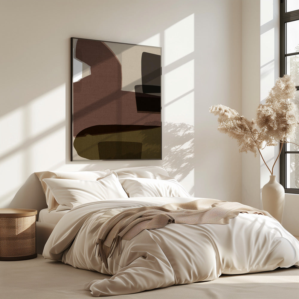 Layered Geometric Shapes And Earthy Tones | Poster