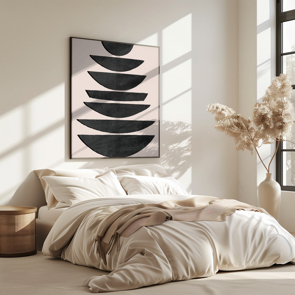 Stacked Black Semi Circles | Poster