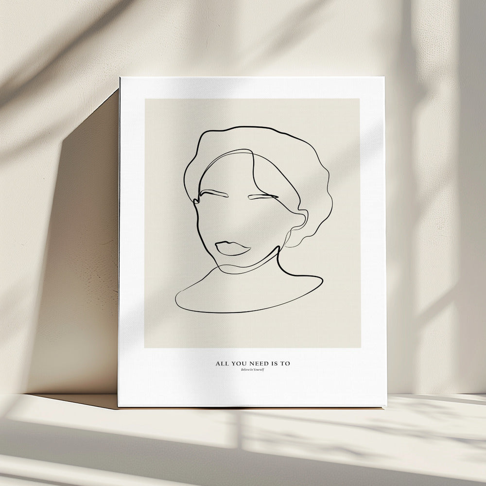 Modern female line art | Canvas