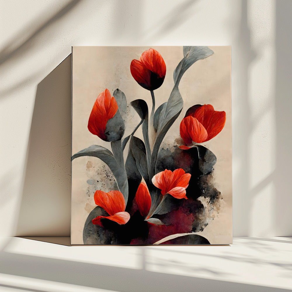 Crimson Blossoms | Canvas