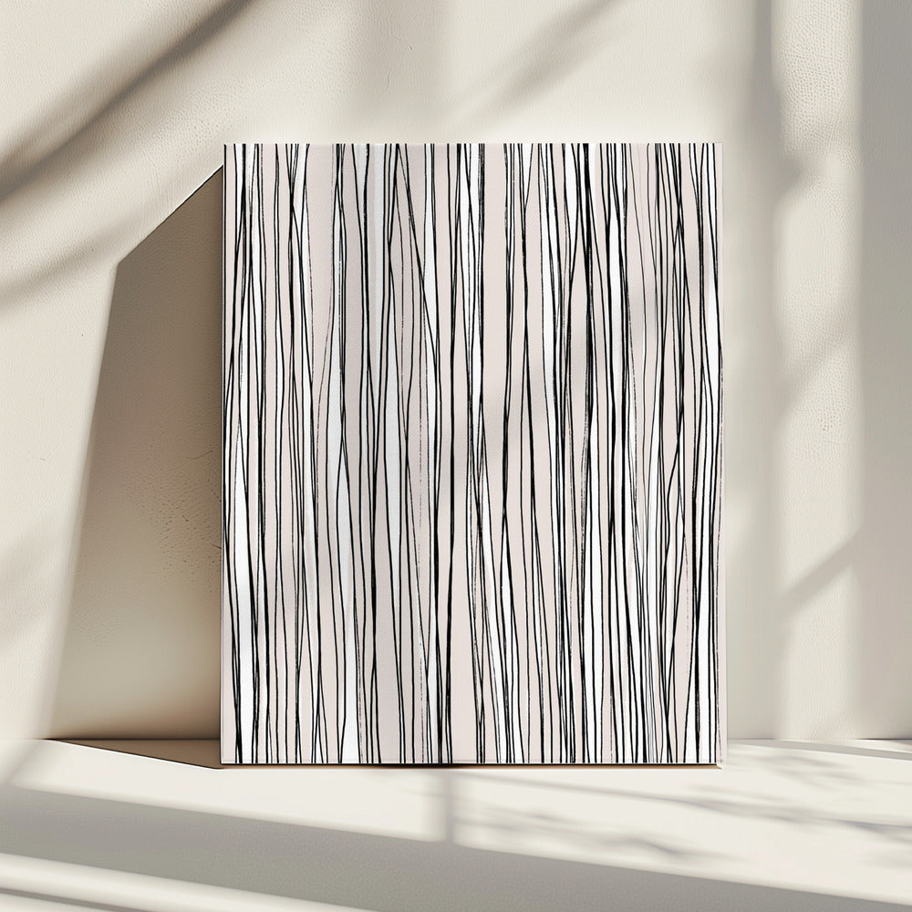 Black on Beige Lines | Canvas