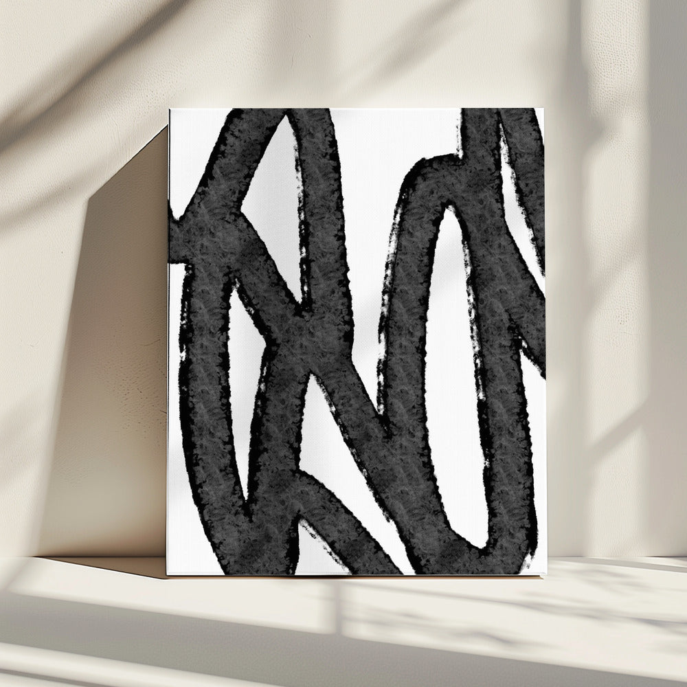 Black Brushstrokes On A White Background | Canvas
