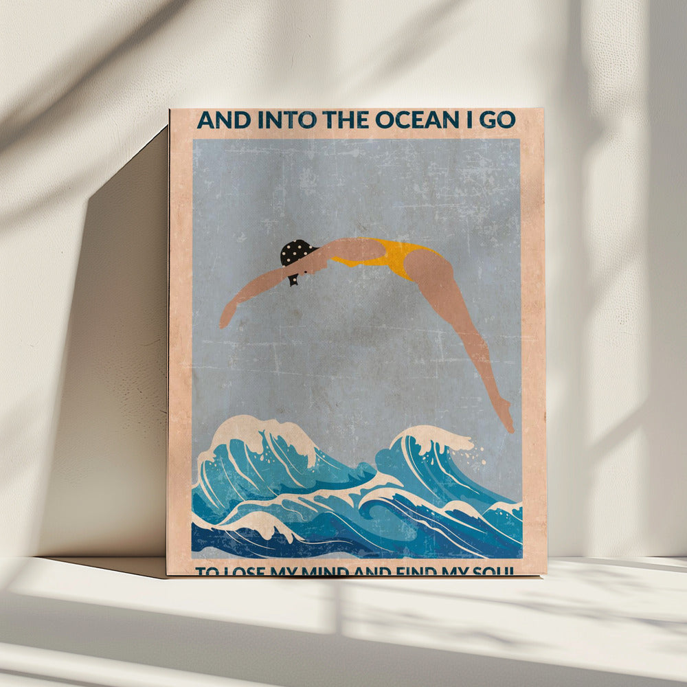 Into the Ocean (blue) Standard Wall Art | Canvas