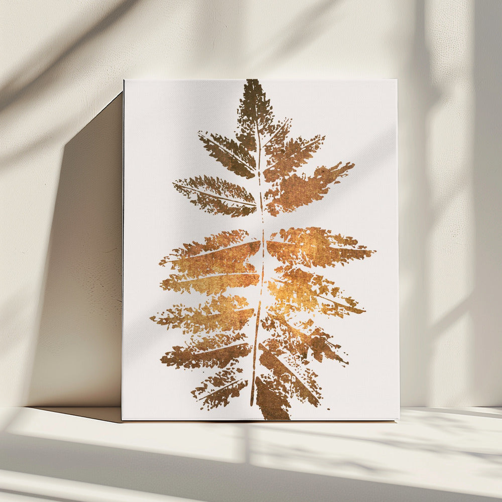 Oak Leaf Print Gold | Canvas