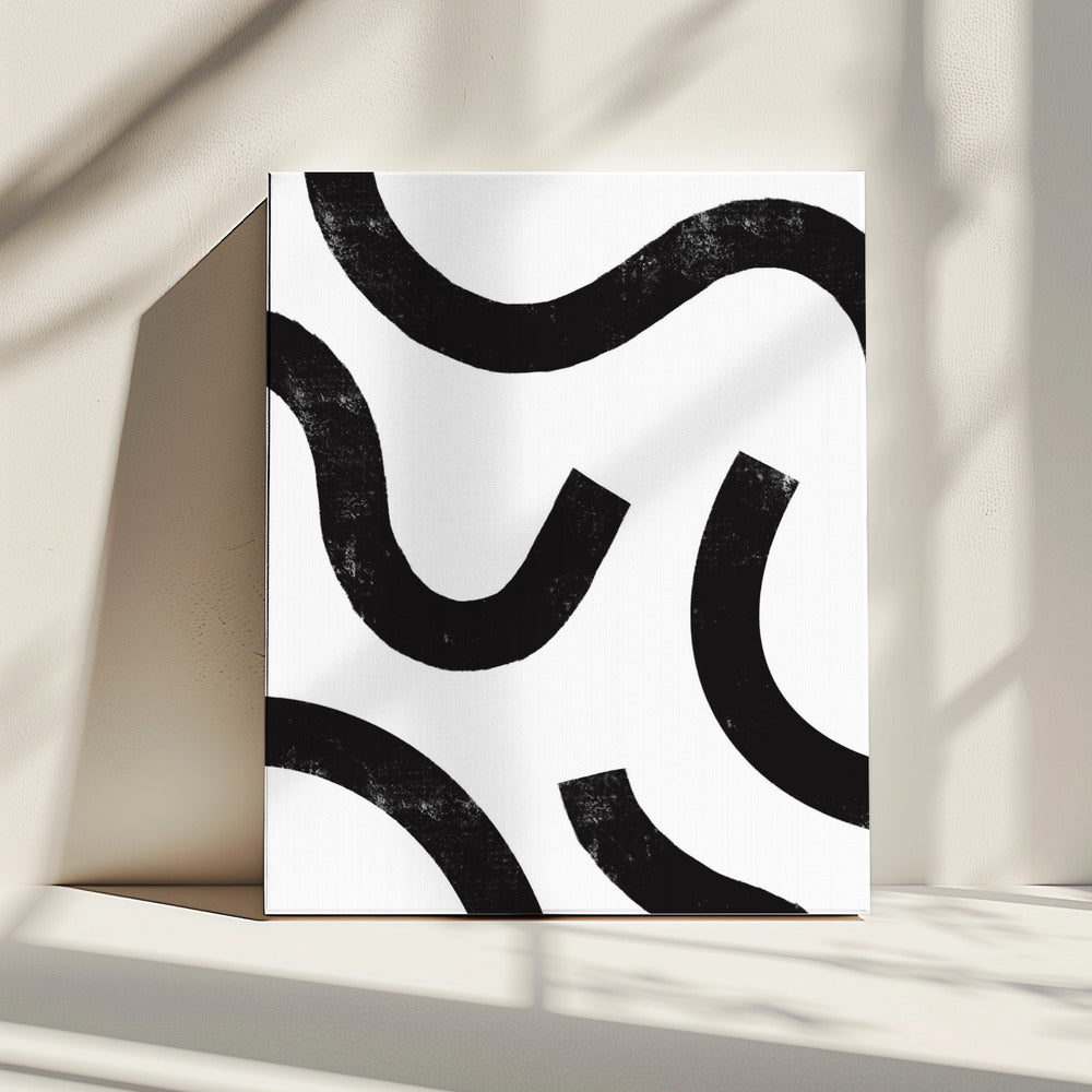 Curved Monochrome Paths | Canvas