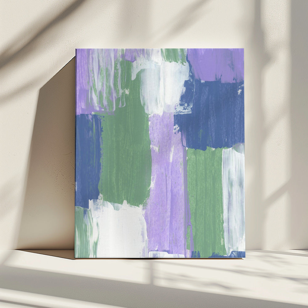 Bold Brushstrokes in Lavender Green and Blue Hues | Canvas