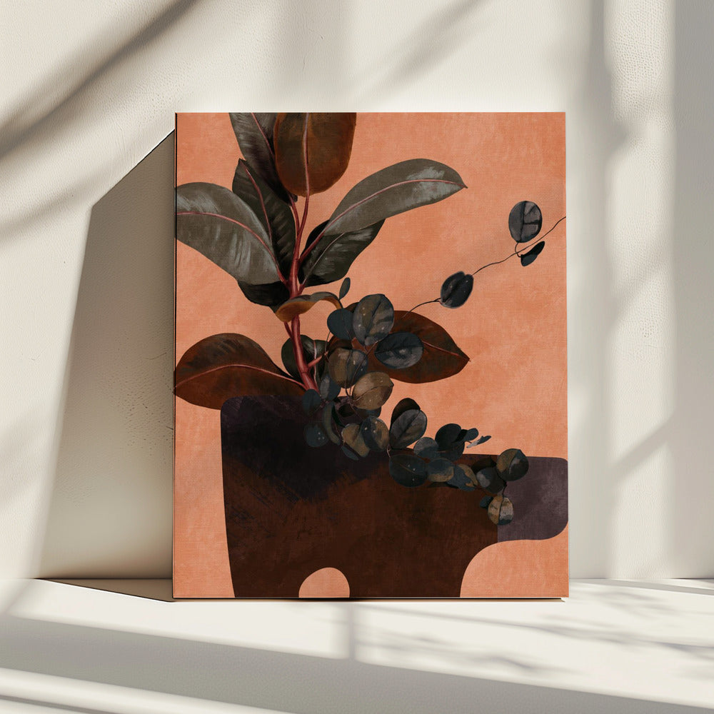 Leaves More 6 Red | Canvas