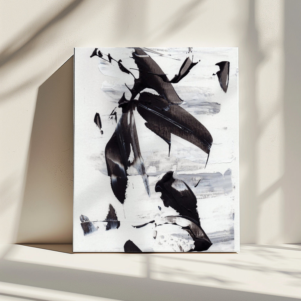 Monochrome Dynamic Brushstrokes | Canvas