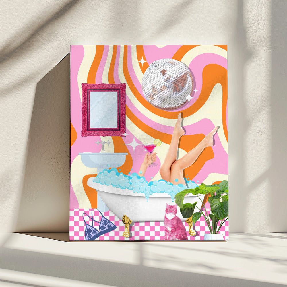 Groovy Bathtub Bliss | Canvas