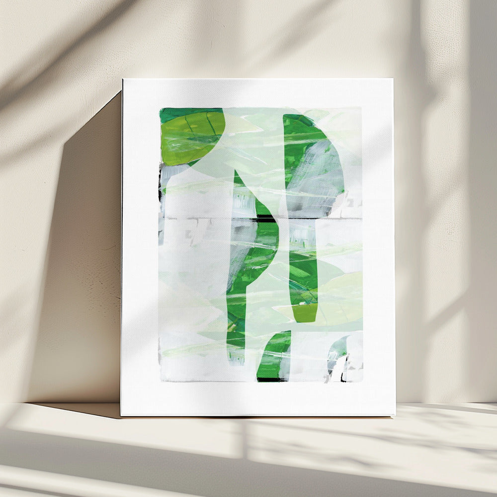 Lime Green Black Abstract No1 | Canvas