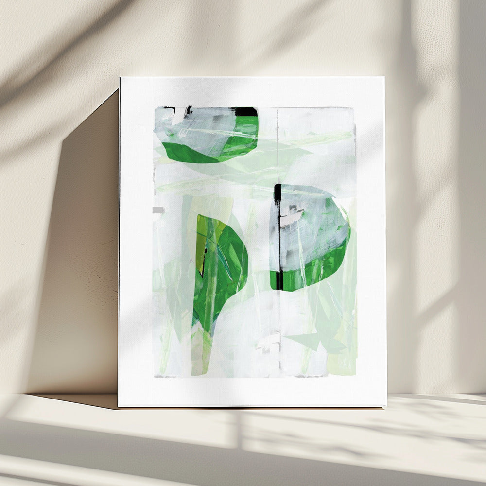 Lime Green Black Abstract No2 | Canvas