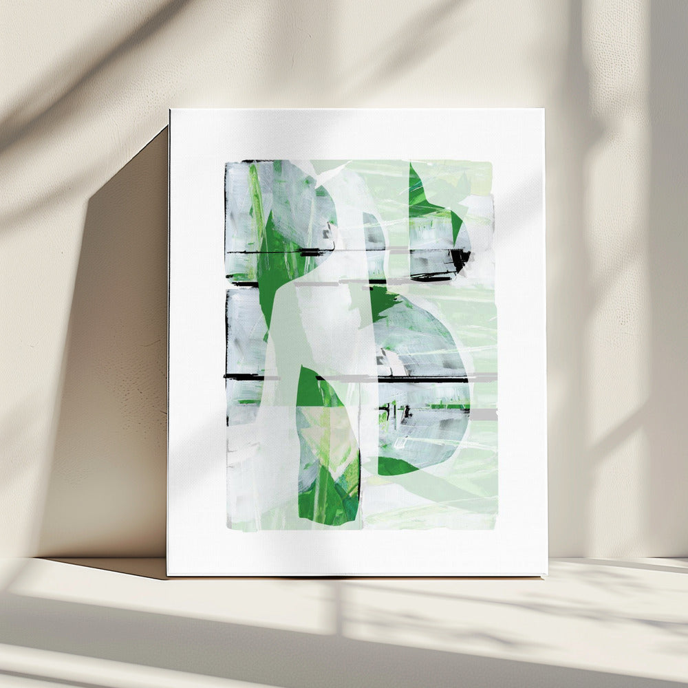 Lime Green Black Abstract No3 | Canvas