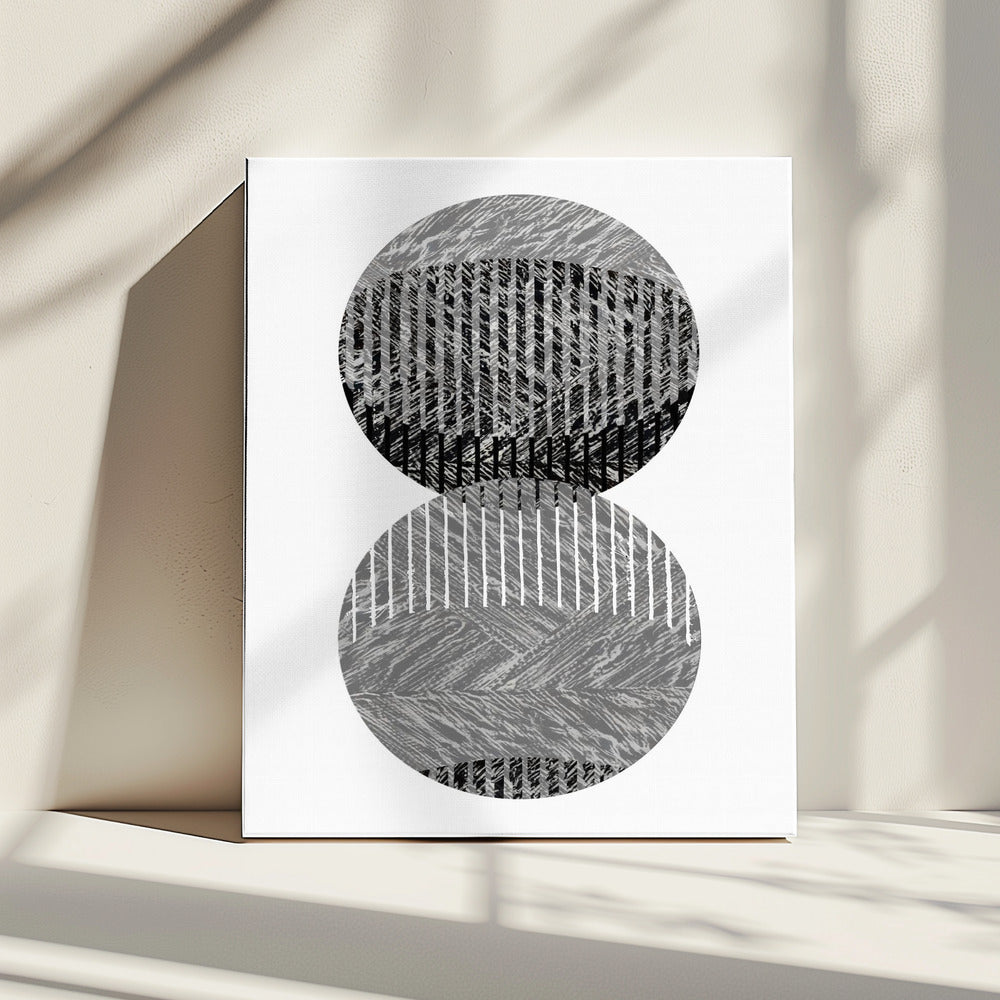 Black Grey Dots Bauhaus No3 | Canvas