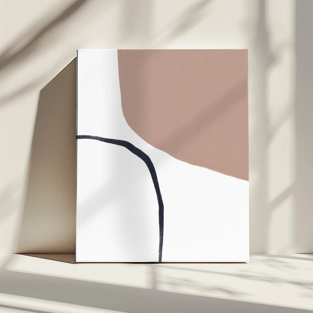 Soft Beige And Black Lines | Canvas