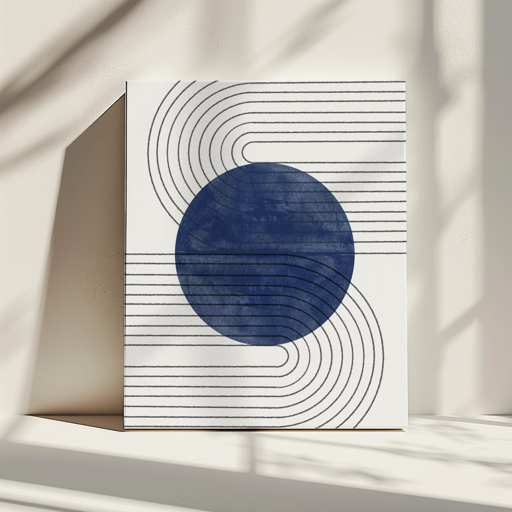 Blue Eclipse Lines | Canvas
