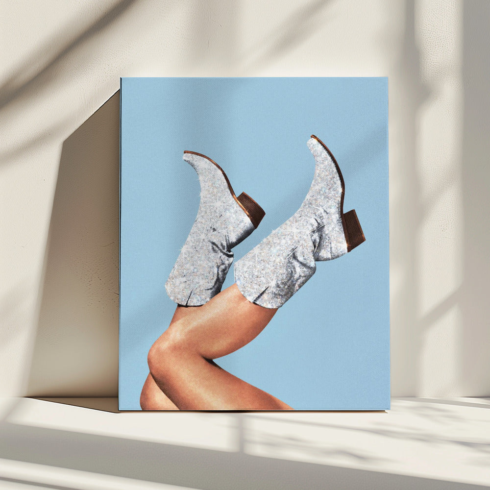 These Boots Glitter Blue II | Canvas