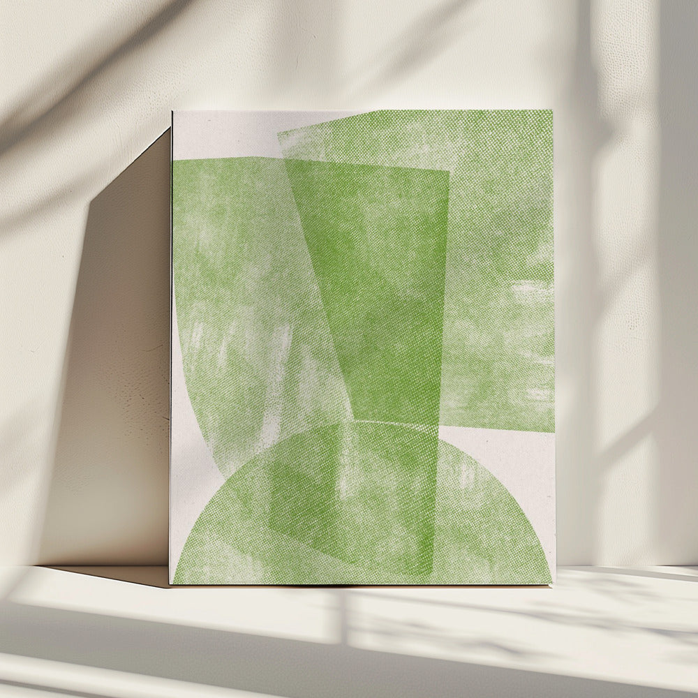 Green Geometric Flow | Canvas