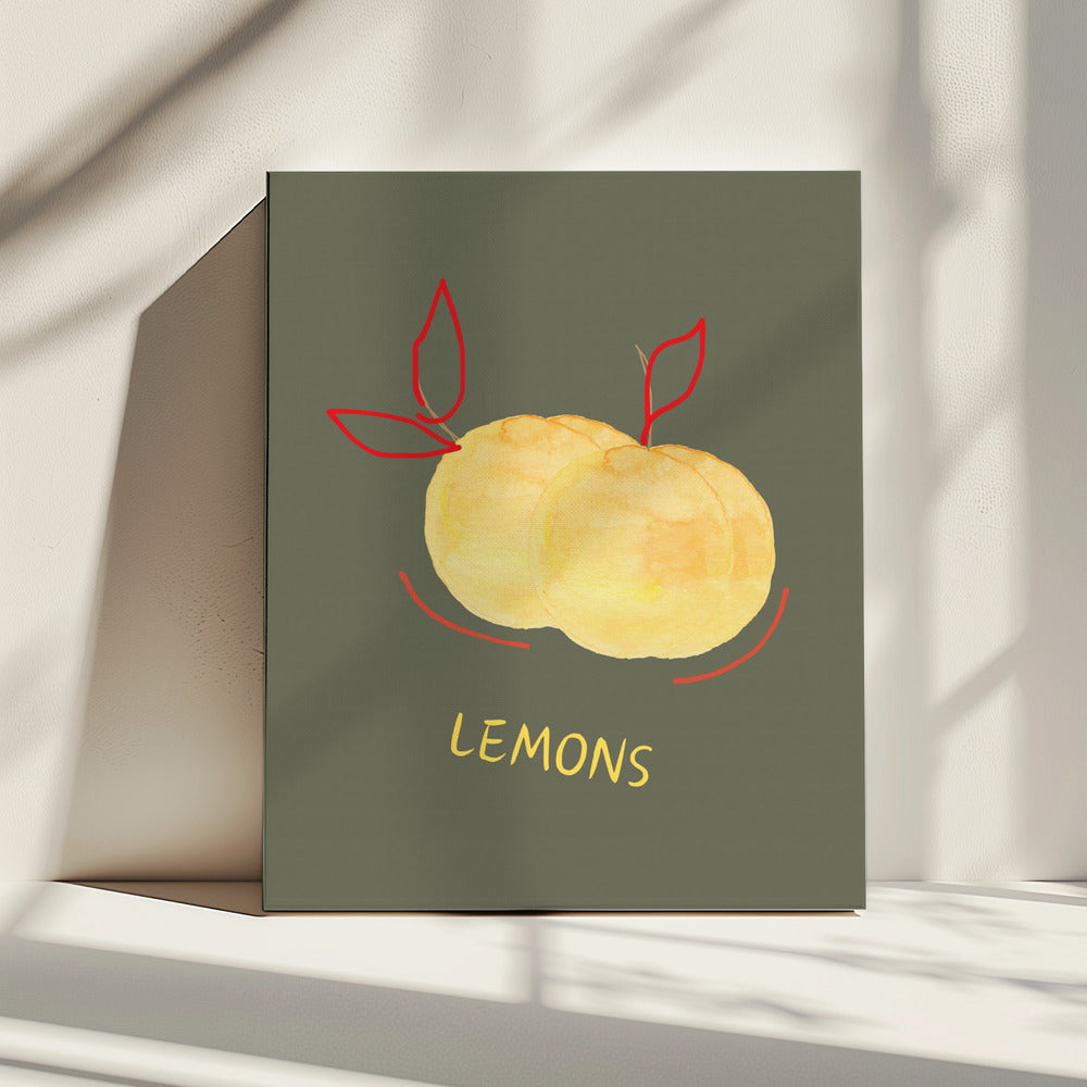 Lemons in Green | Canvas