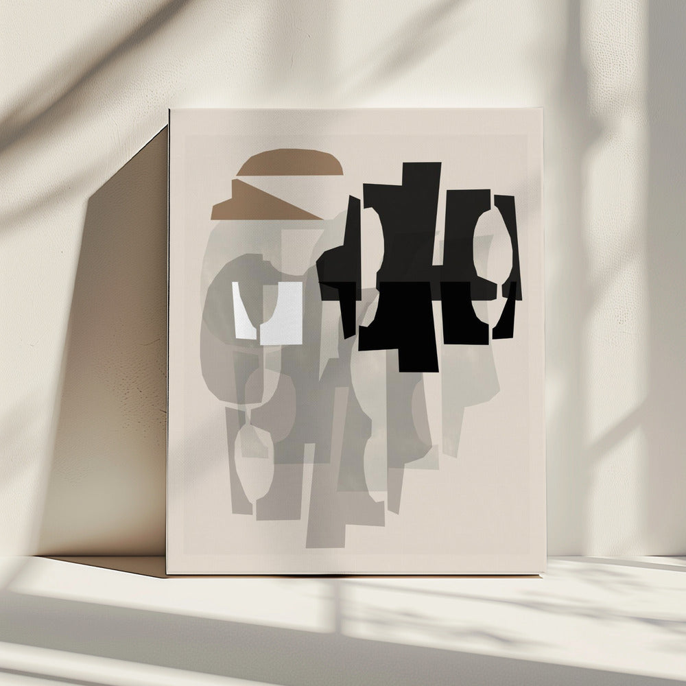 Black and White and Brown Relief 1 | Canvas