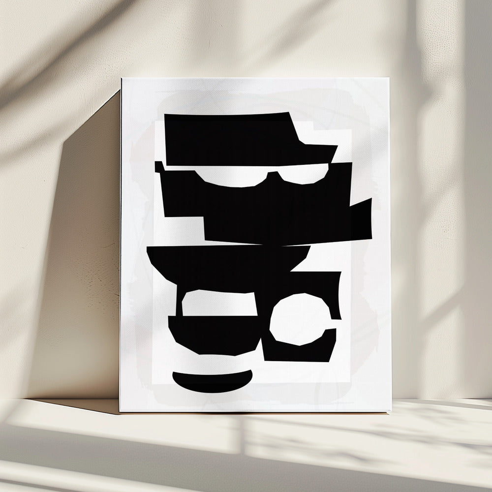 Black and White Cut Out Shapes 1 | Canvas