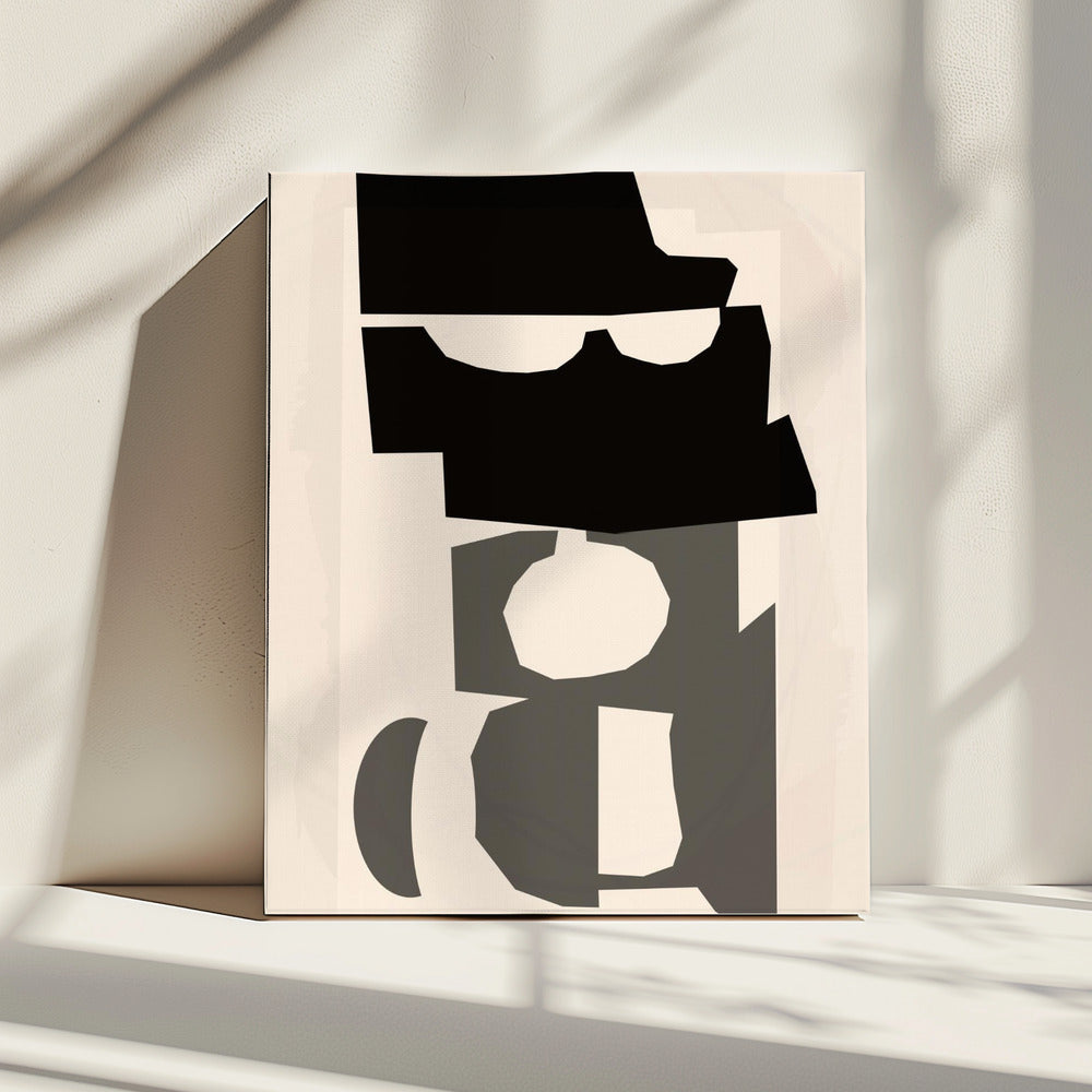 Black and White Cut Out Shapes 2 | Canvas