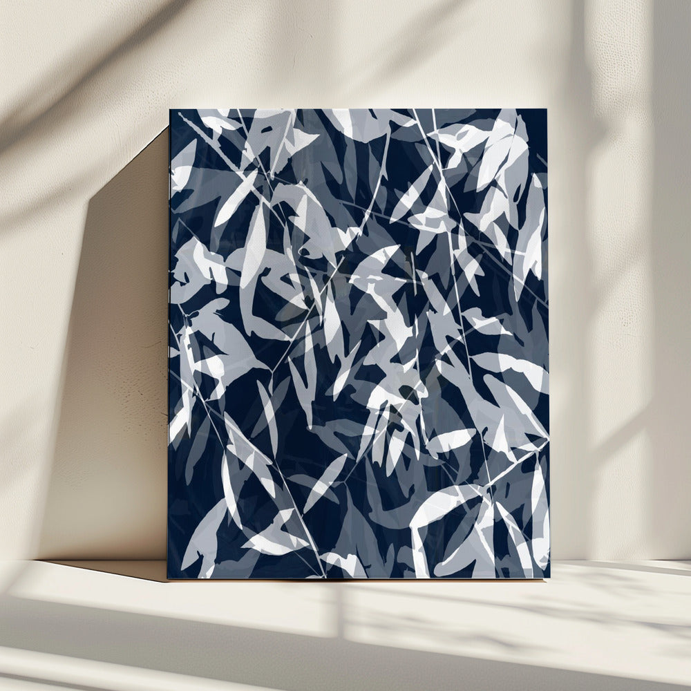 Navy White Bamboo 3 | Canvas